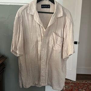 Abercrombie & Fitch Camp Collar Gauzy Button-Up Shirt